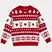 Red dominated printed pullover sweater Christmas